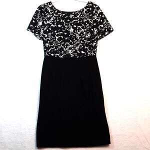 Tahari Arthur S. Levine Short Sleeve Dress Women's Size 6‎ Black & White